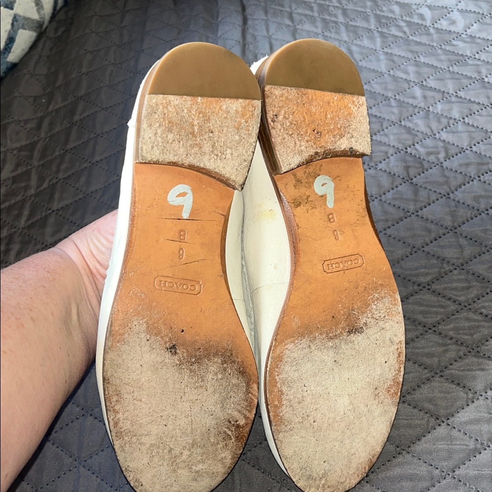 Coach Women's Cream Tassel Loafers - Picture 6 of 10